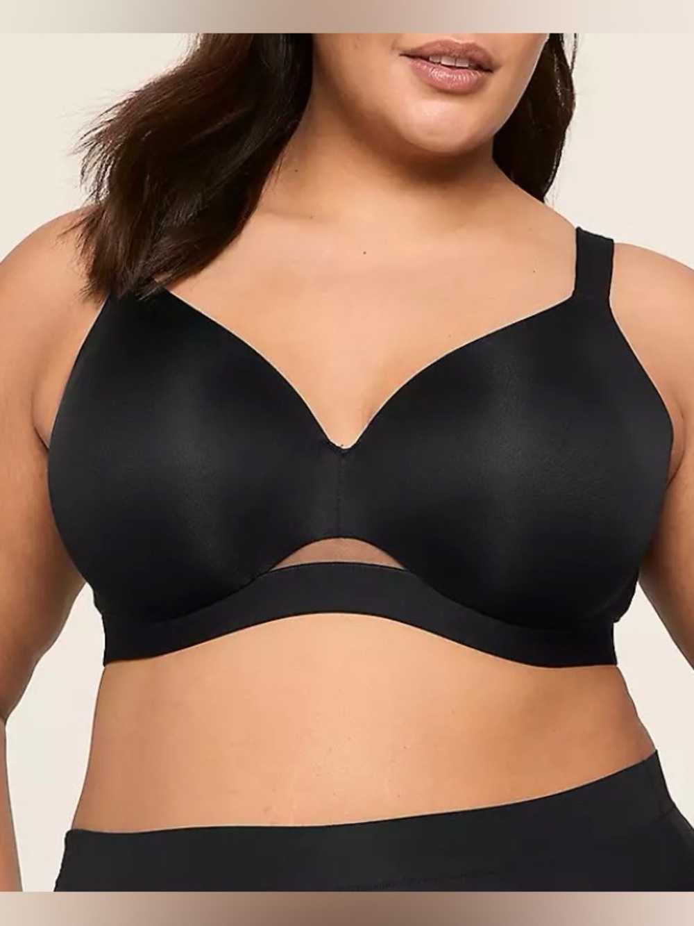 Cacique NWT Comfort Bliss Lightly Lined Full Coverage Bra 48DDD Black Underwire